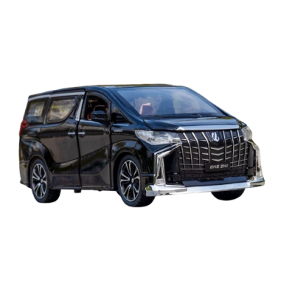 High Quality Toyota Alphard Black 1:24 Alloy Pull Back Car With Light And Sound Effec